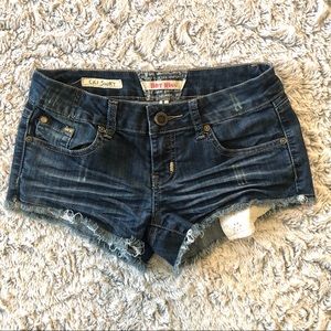 🔥BOGO FREE Fringe denim shorts with lace pockets